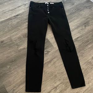 ANGEL KISS LA skinny jeans size11 $25 black button fly distressed good condition